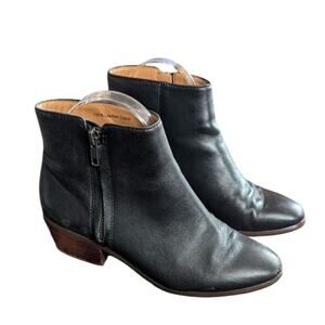 J.Crew Factory Black Leather Booties Size 6.5